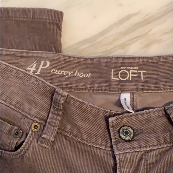 Ann Taylor Loft Gray Cords. Curvy Boot - Picture 2 of 3